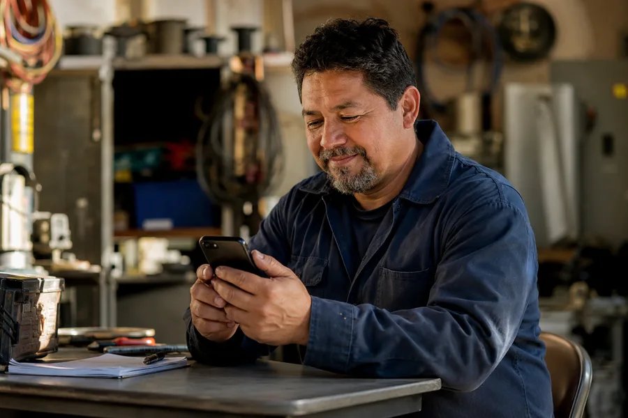Local electrician checking increased booking notifications after Canopy Guard SEO and AEO improvements by Adam McClarin CISSP Friendswood Texas